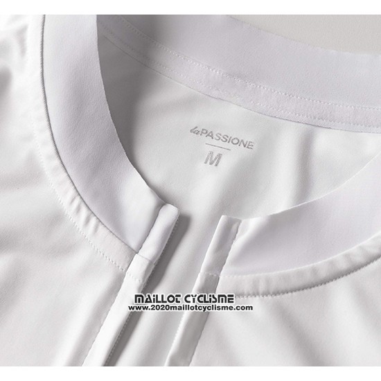 2019 Maillot Ciclismo La Passione Blanc Rouge Bleu Manches Courtes et Cuissard